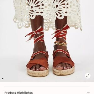 Free People Rust and Cream Espadrille Sandals